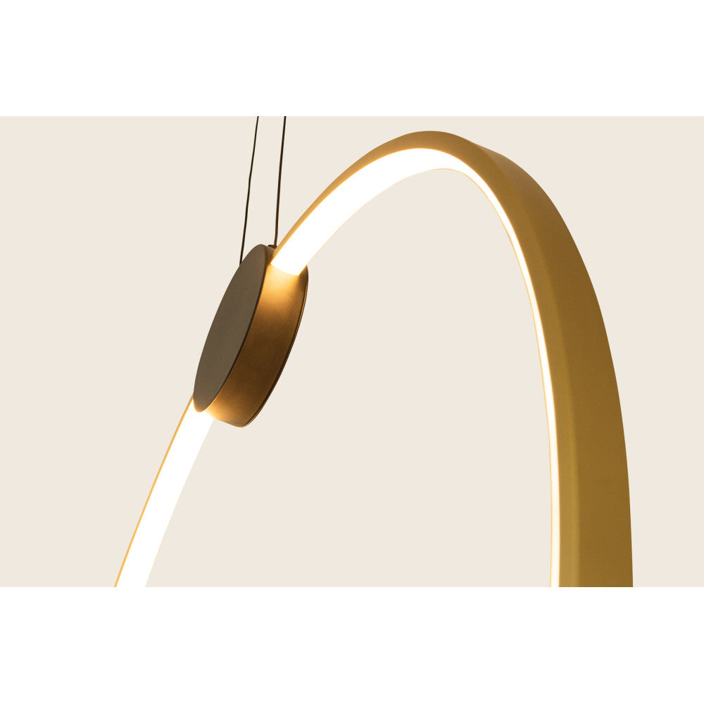 Suspension ZAMBELIS 24W D600 Dimmable DESIGN Noir Mat et Dore 23094