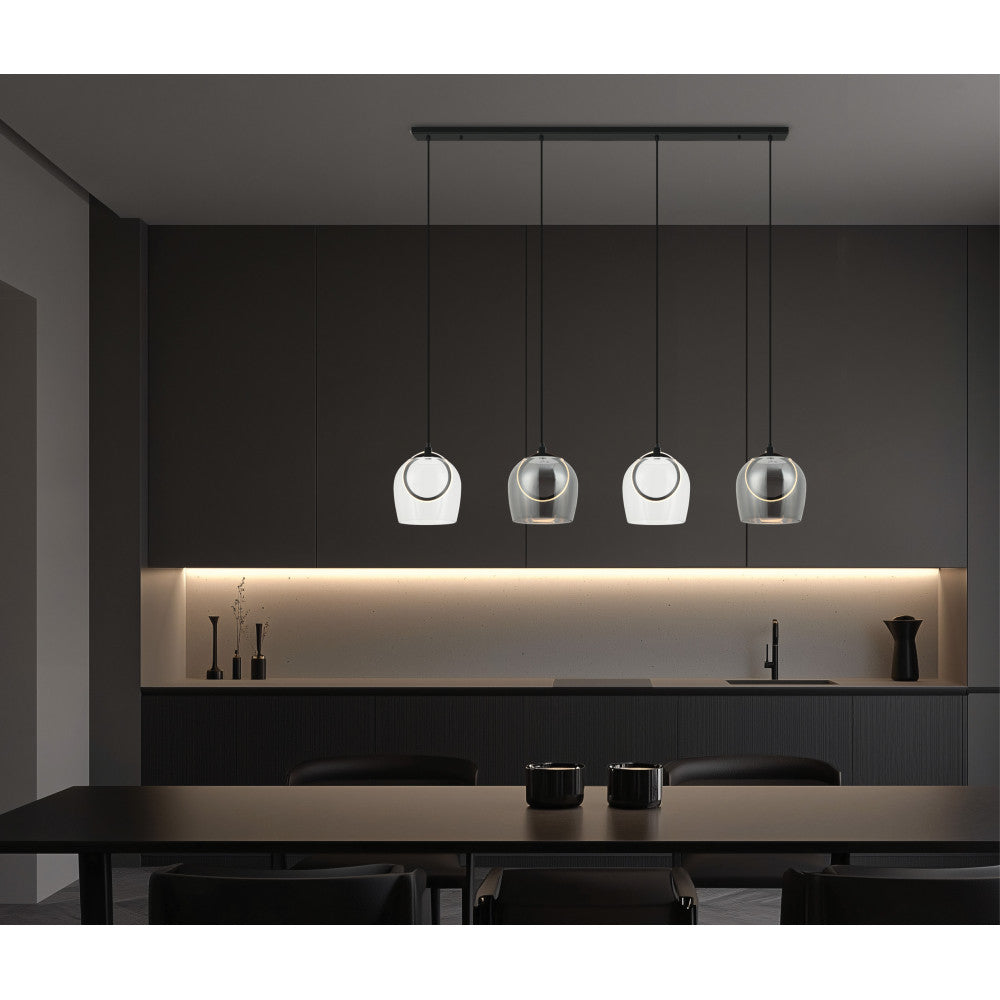 Suspension ZAMBELIS 22W DESIGN Noir Fume et Noir Mat 23082