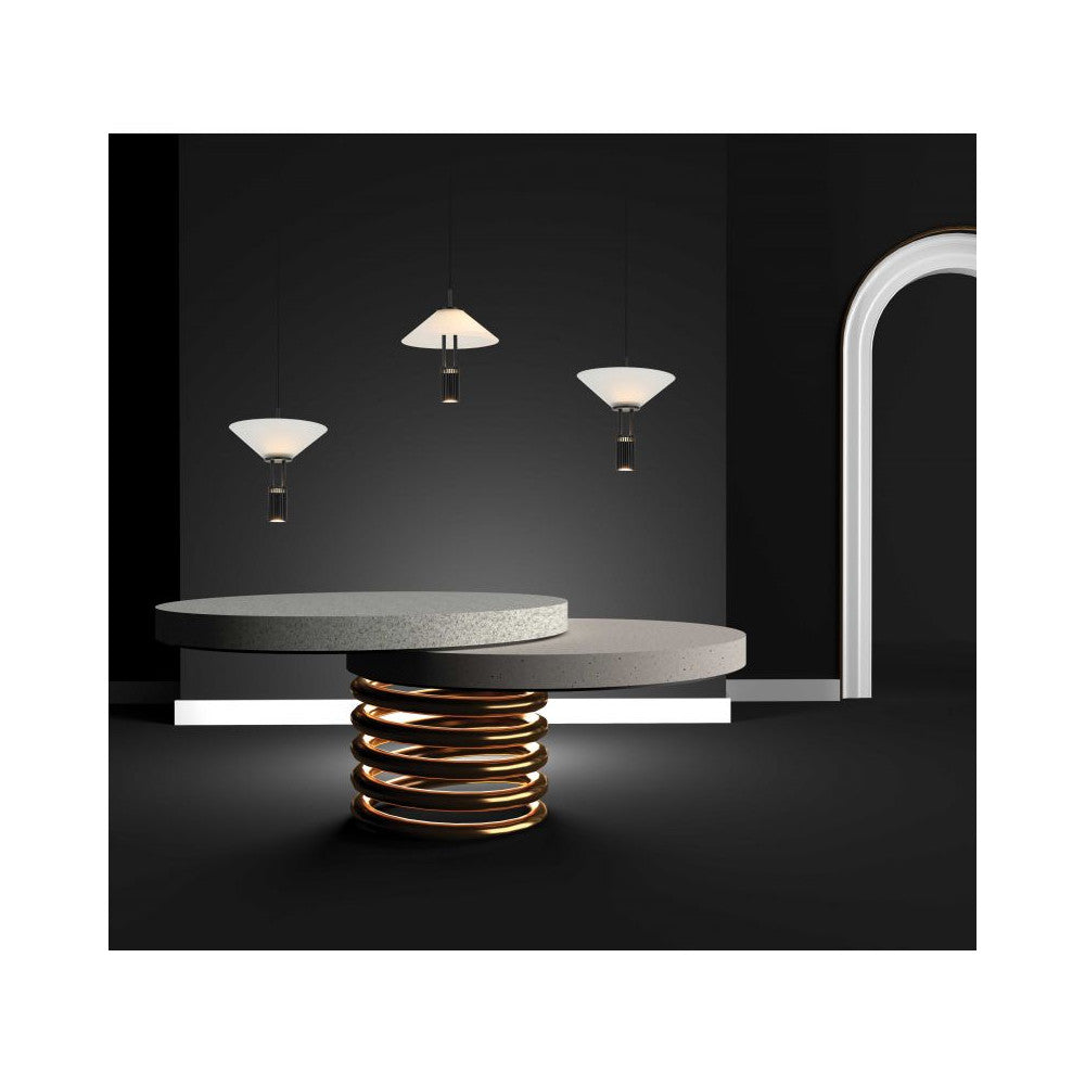 Suspension ZAMBELIS 28W Dimmable Direct/Indirect DESIGN Noir Mat