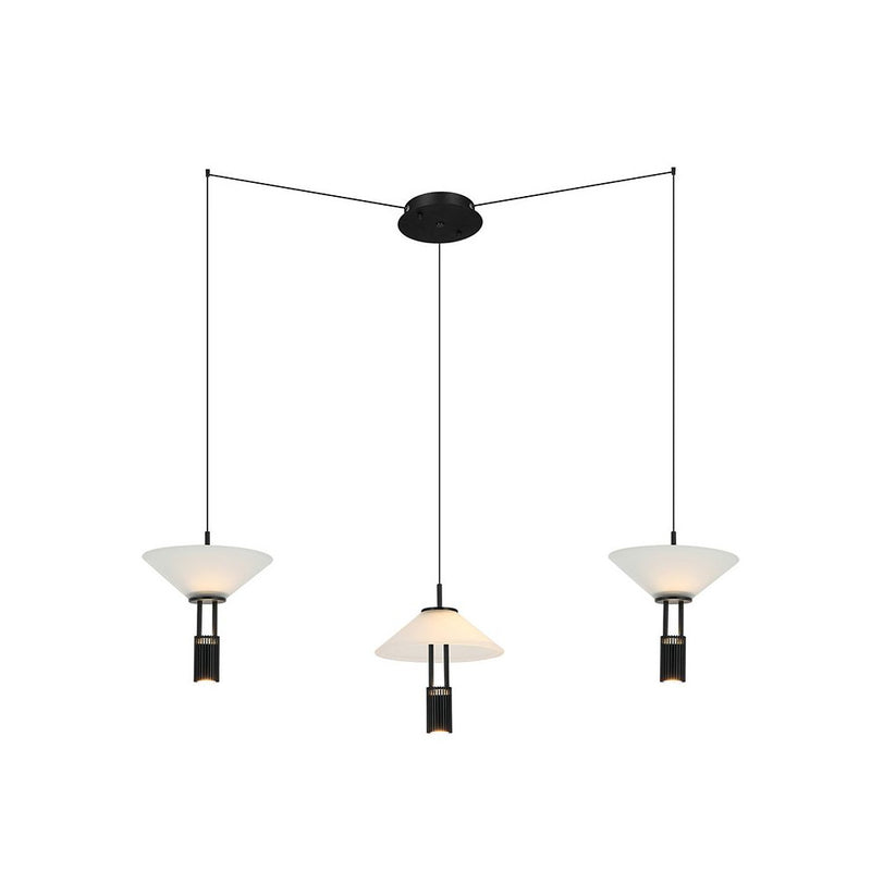 Suspension ZAMBELIS 28W Dimmable Direct/Indirect DESIGN Noir Mat 23200