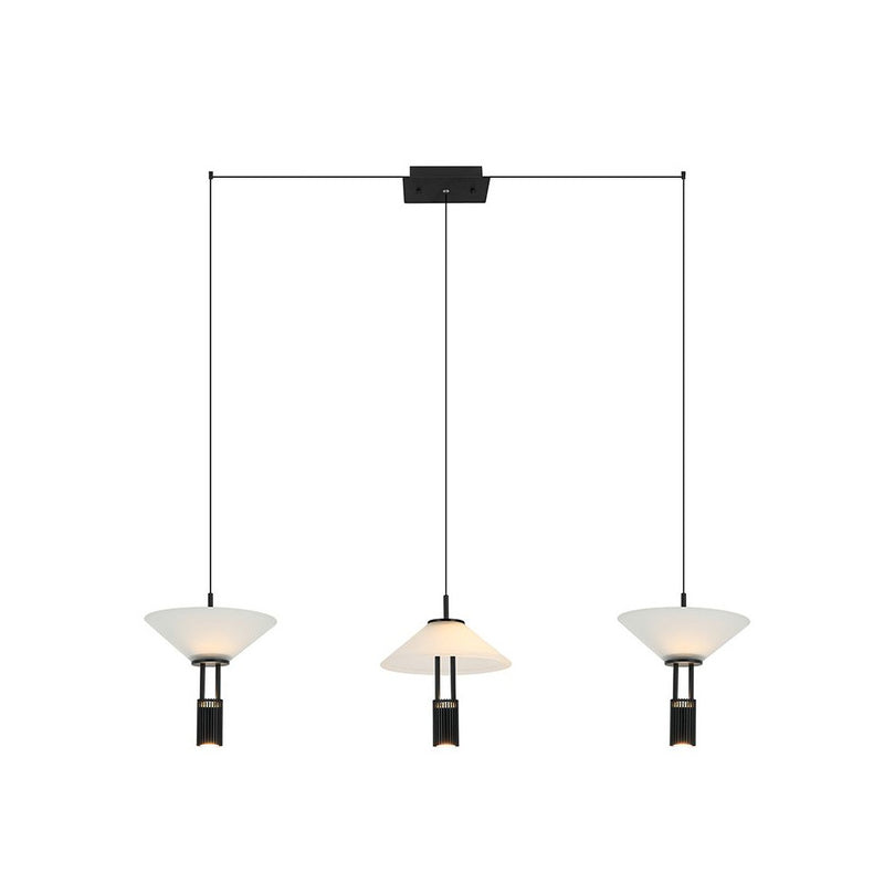 Suspension ZAMBELIS 28W Dimmable Direct/Indirect DESIGN Noir Mat