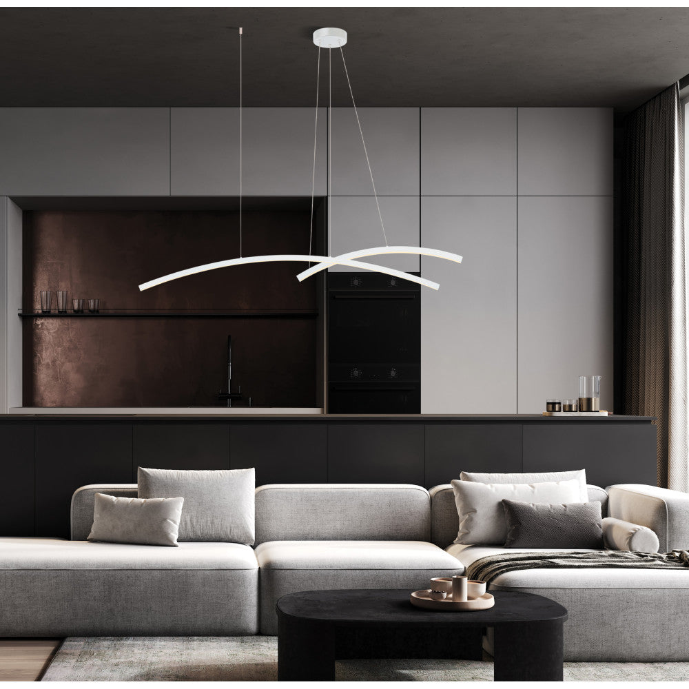Suspension ZAMBELIS 41W Dimmable DESIGN Blanc Mat 20129