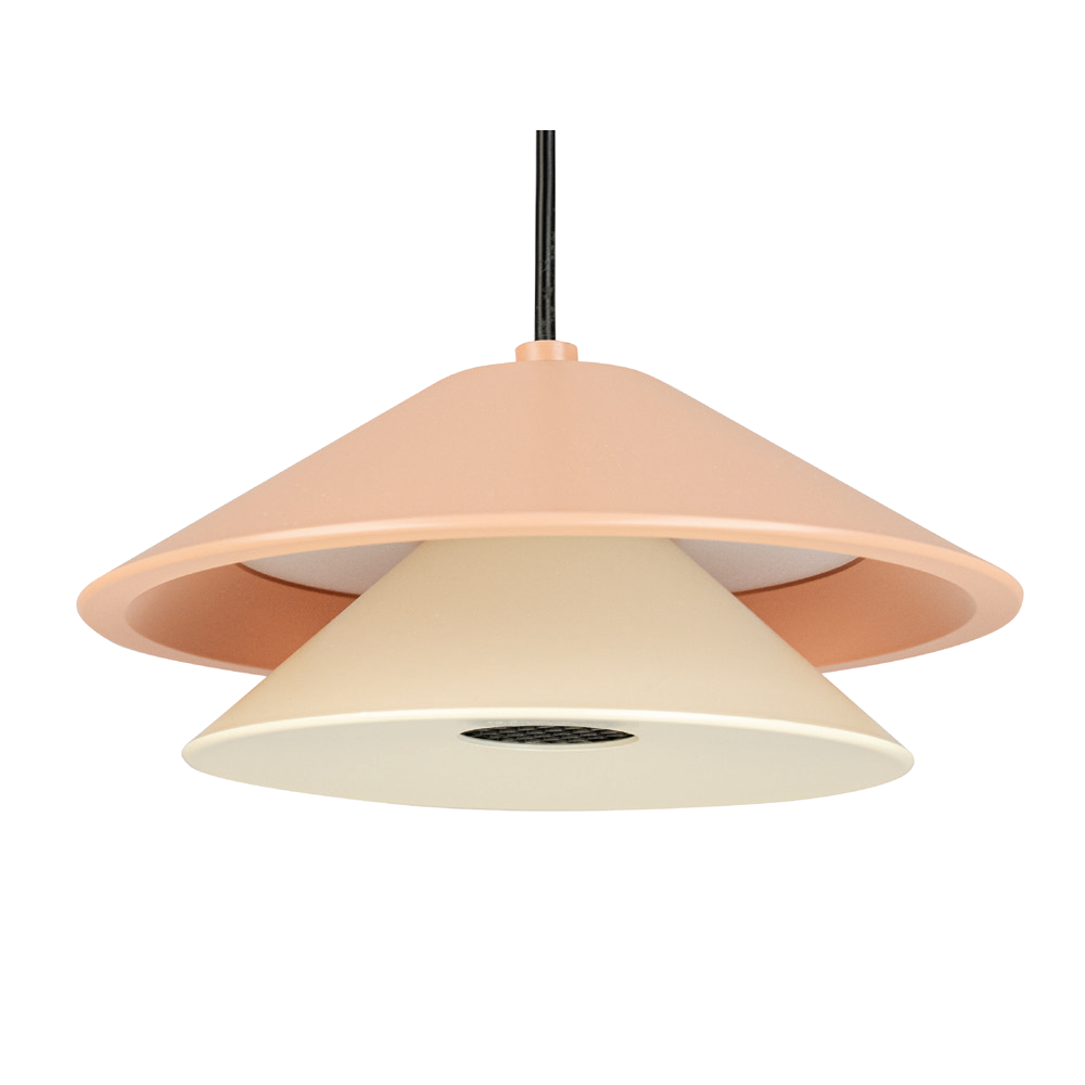 Suspension ZAMBELIS D130 9W DESIGN Beige et Blanc Huitre 25346