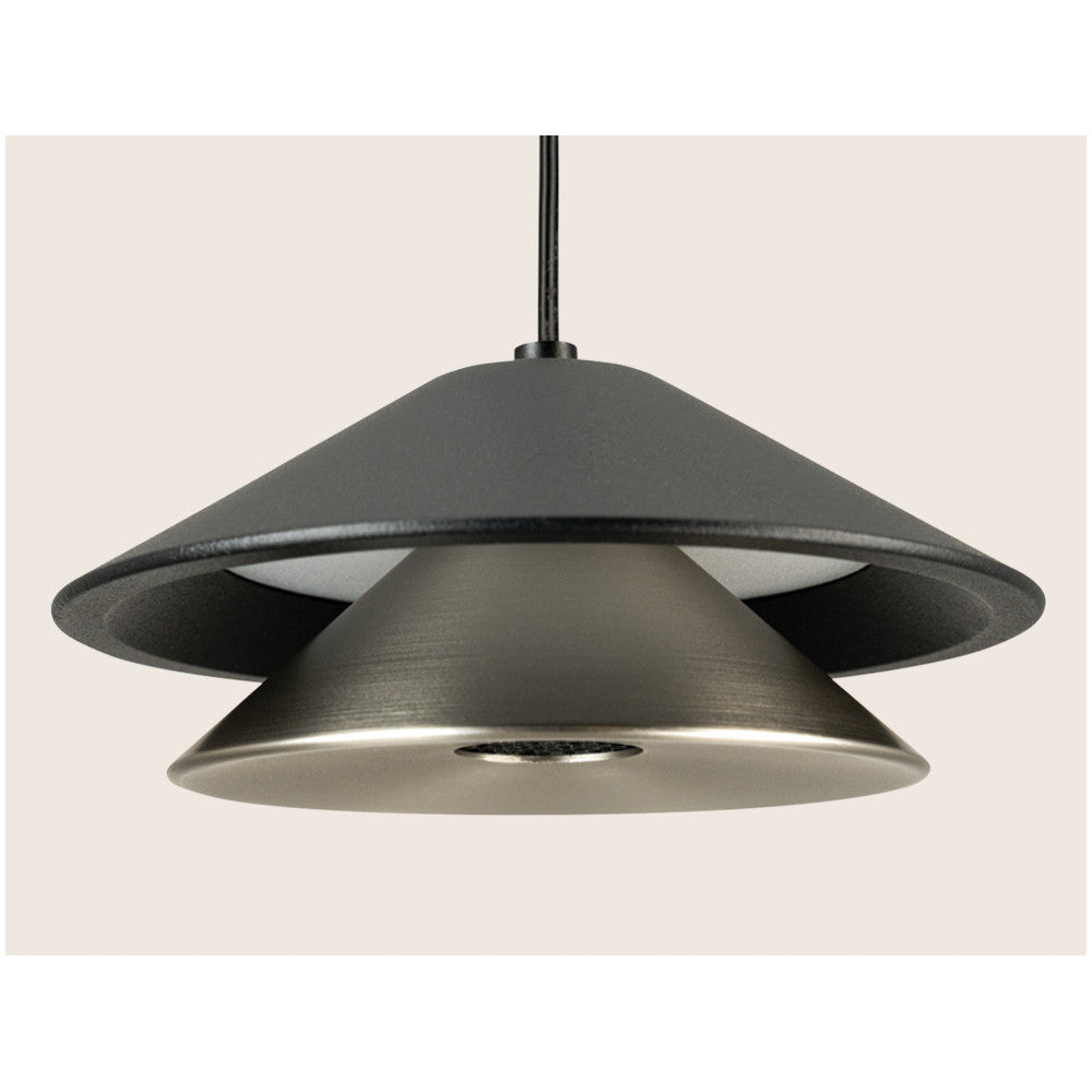 Suspension ZAMBELIS D130 9W DESIGN Noir Sable et Alu Brosse 25348