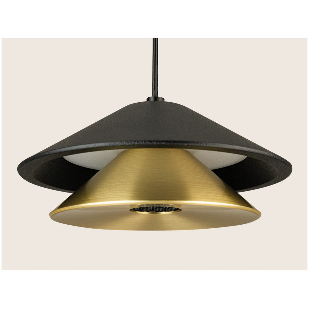 Suspension ZAMBELIS D130 9W DESIGN Noir Sable et Or Brosse 25347