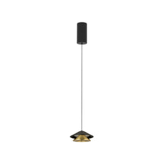 Suspension ZAMBELIS D130 9W DESIGN Noir Sable et Or Brosse 25347