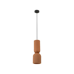 Suspension ZAMBELIS D150 E27 DESIGN Terracotta et Noir Sans Source 2596