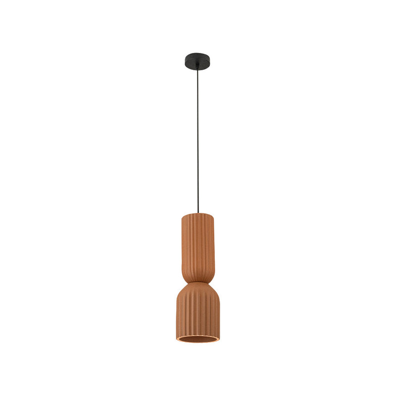 Suspension ZAMBELIS D150 E27 DESIGN Terracotta et Noir Sans Source 2596