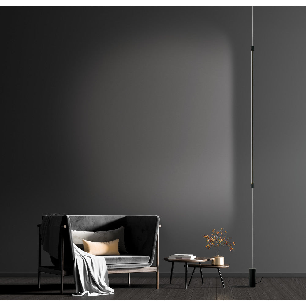 Lampe sur pied ZAMBELIS D110 19W DESIGN Noir Mat 20184