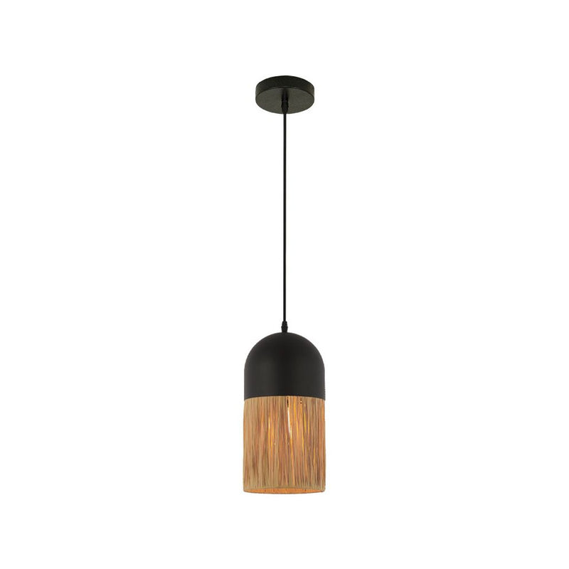 Suspension ZAMBELIS D180 E27 DESIGN Noir Mat et Papier Sans Source 23071