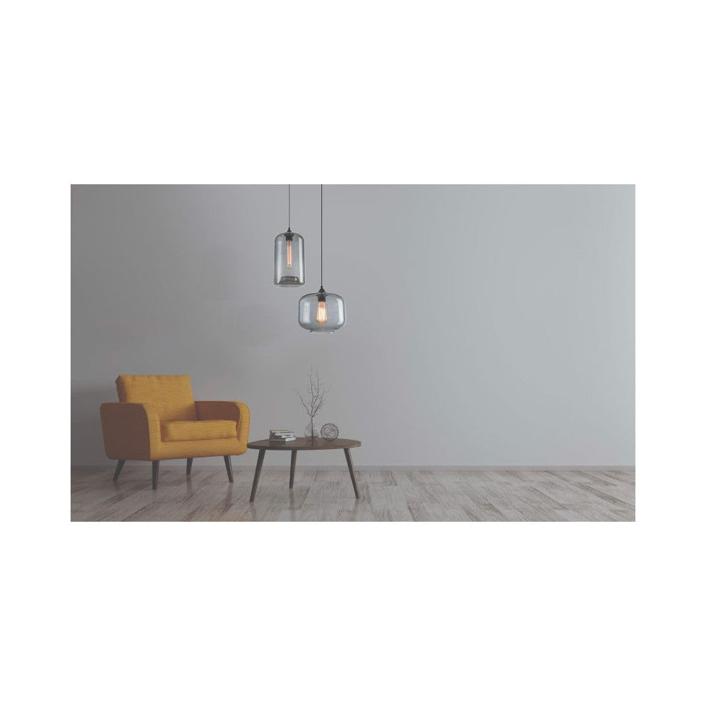 Suspension ZAMBELIS D190 E27 DESIGN Gris fume Sans Source 14101