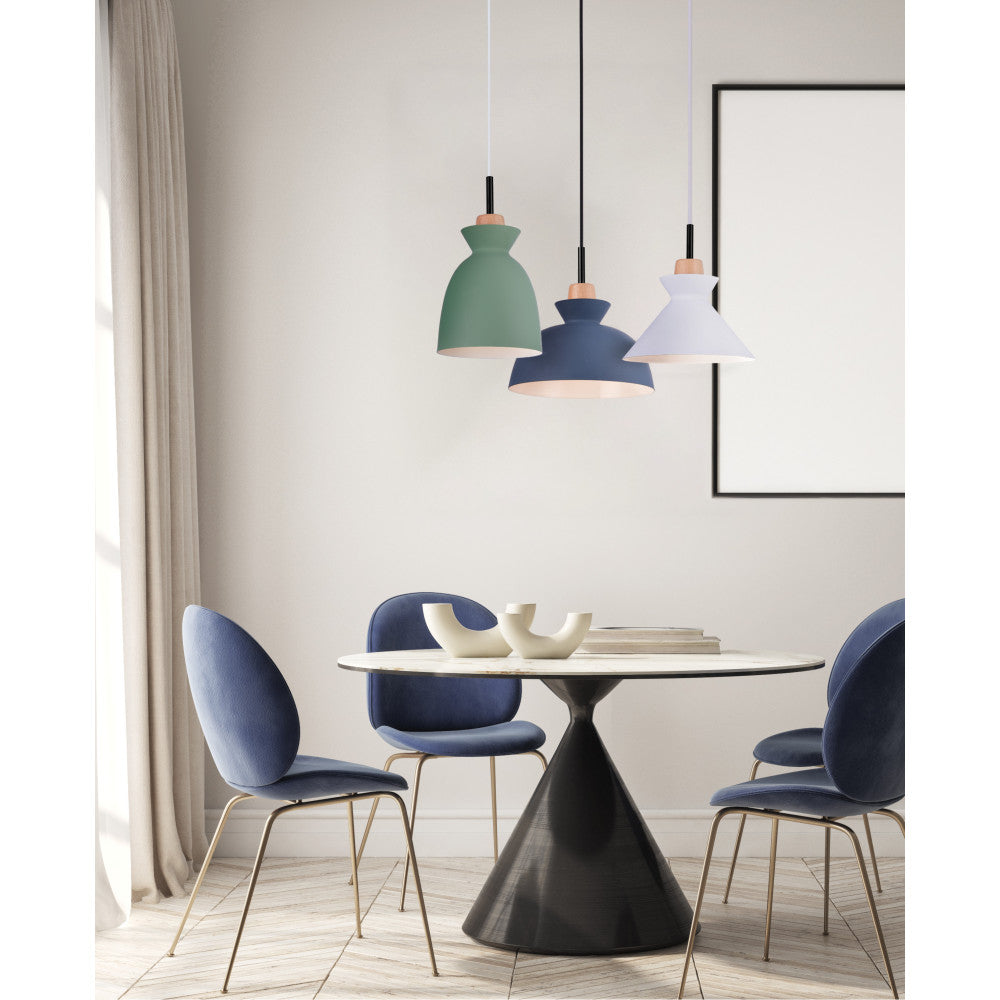 Suspension ZAMBELIS D280 E27 DESIGN Bleu Mat Sans Source 180067