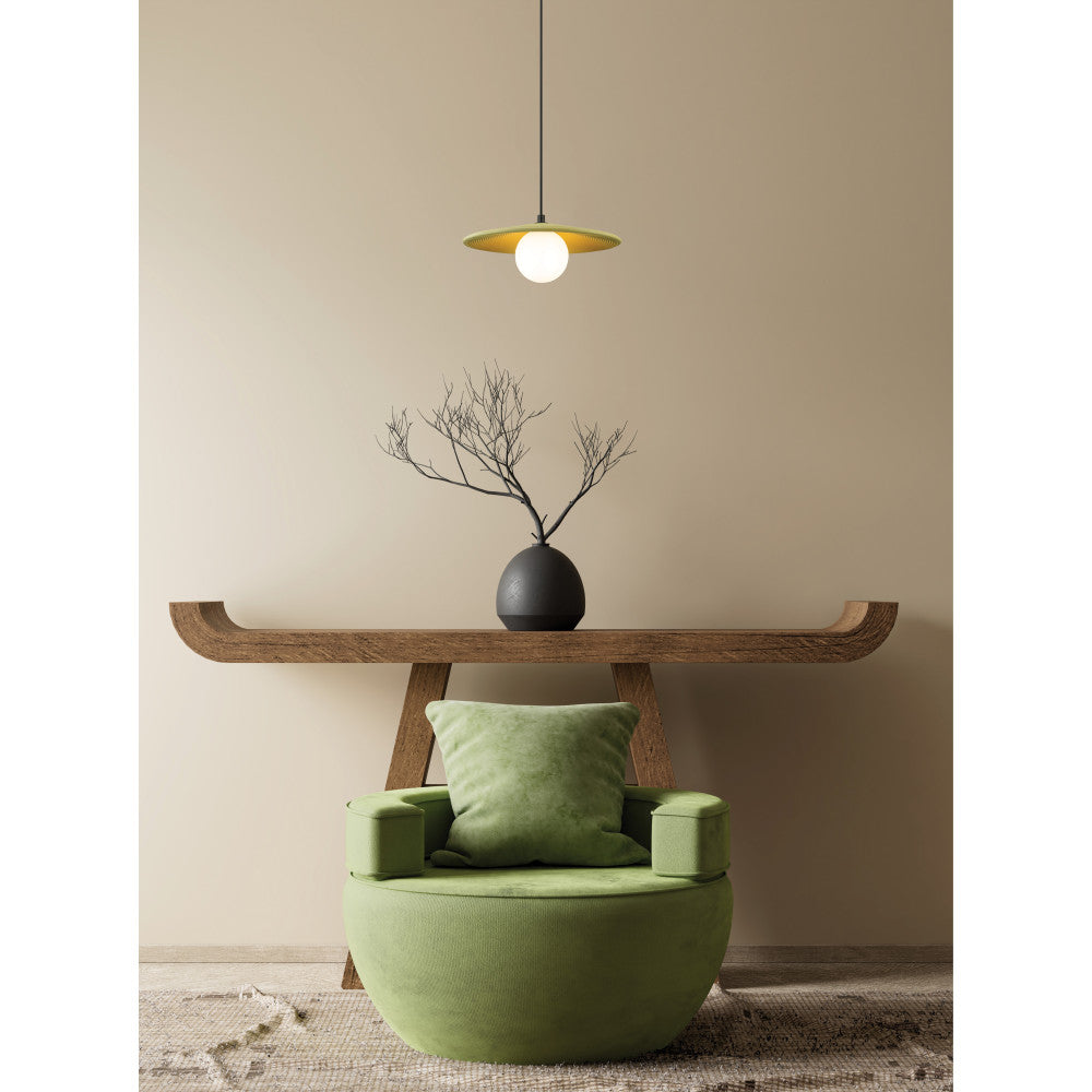Suspension ZAMBELIS D285 G9 DESIGN Vert Olive et Noir Sans Source 2597