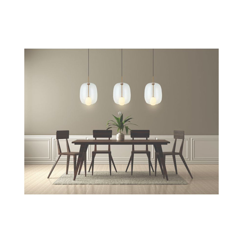 Suspension ZAMBELIS D300 G9 DESIGN Verre et Dore Mat Sans Source 22057