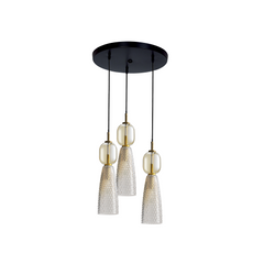 Suspension ZAMBELIS D380 3xE14 DESIGN Dore Sans Source 23010