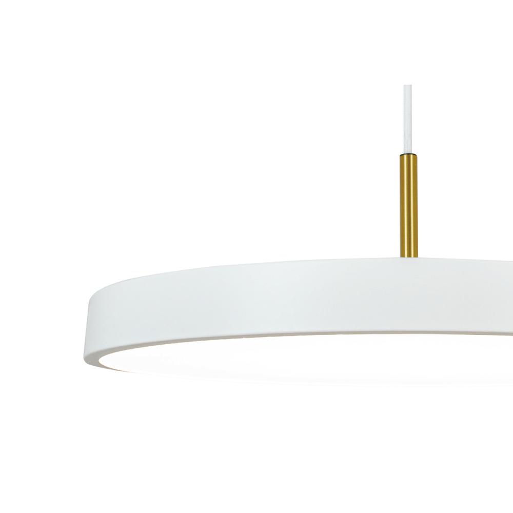 Suspension ZAMBELIS D400 17W Dimmable DESIGN Blanc Mat et Laiton Brosse 25146