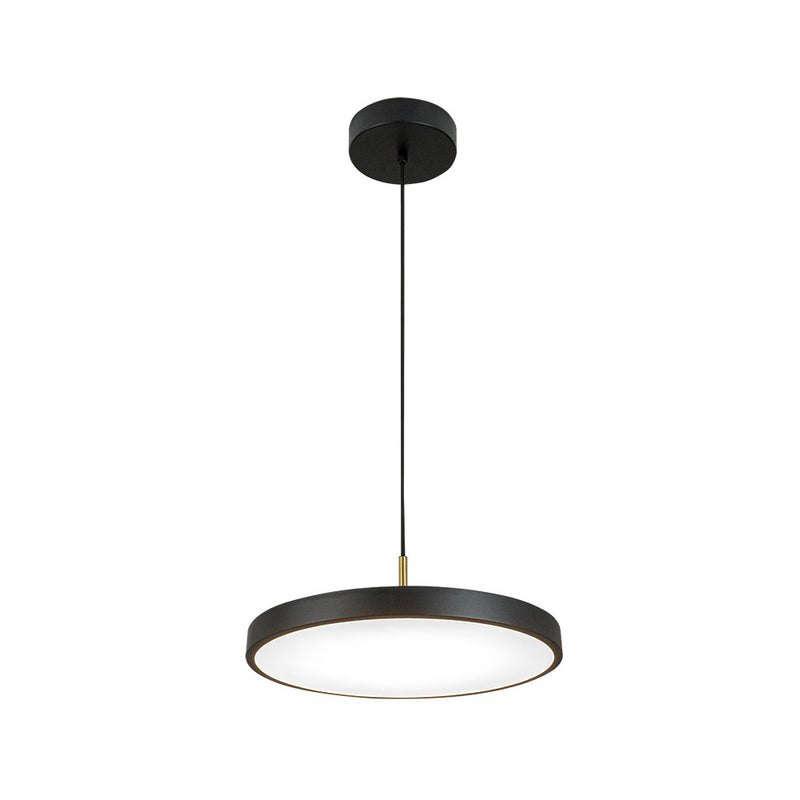 Suspension ZAMBELIS D400 17W Dimmable DESIGN Noir Mat et Laiton Brosse 25145