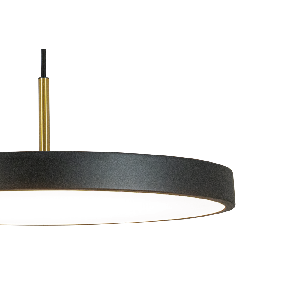 Suspension ZAMBELIS D400 17W Dimmable DESIGN Noir Mat et Laiton Brosse 25145