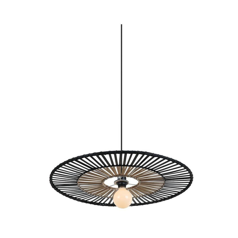 Suspension ZAMBELIS D400 E27 DESIGN Bambou Noir Sans Source 19105