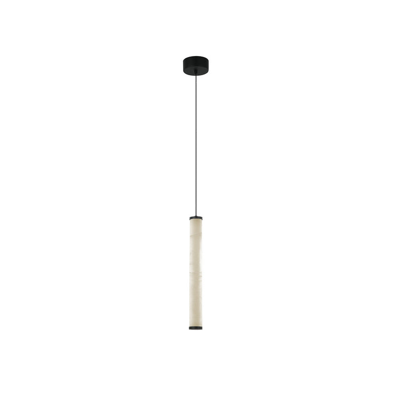 Suspension ZAMBELIS D45 15W Dimmable DESIGN Albatre Blanc et Noir Sable 2540