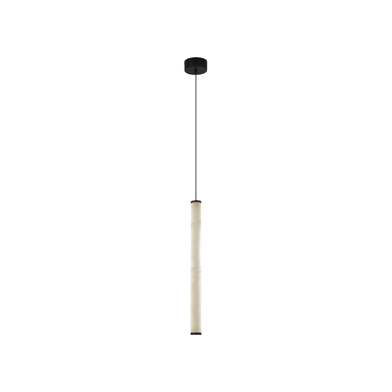 Suspension ZAMBELIS D45 20W Dimmable DESIGN Albatre Blanc et Noir Sable 2541