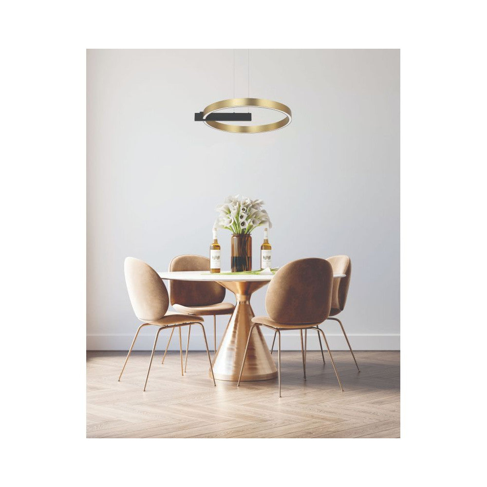 Suspension ZAMBELIS D600 41W Dimmable DESIGN Noir Sable et Dore Mat 22011