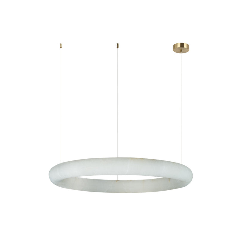 Suspension ZAMBELIS D640 45W Dimmable DESIGN Albatre Blanc et Laiton 2544