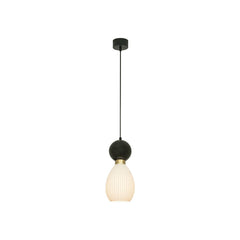 Suspension ZAMBELIS D80 E14 DESIGN Noir Mat et Noir Marbre Sans Source