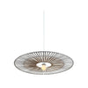 Suspension ZAMBELIS D800 E27 DESIGN Blanc et Bambou Sans Source 19106