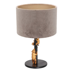 Black and Silver Velvet Animal Table Lamp