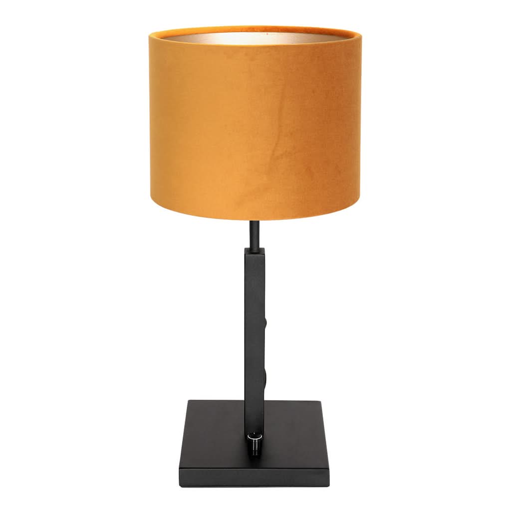 Black Velvet and Gold Table Lamp