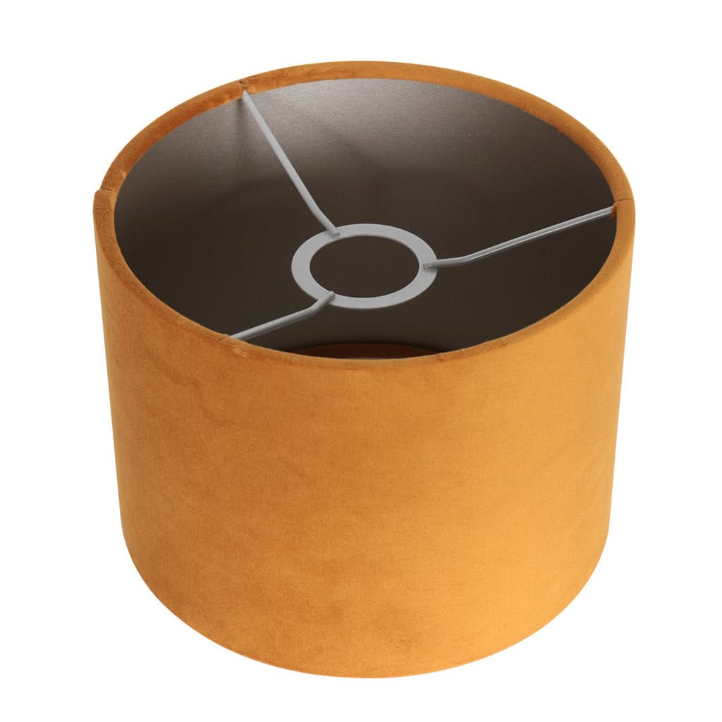 Lampe de table sur pied 8164ZW Noir + Abat-jour en velours doré | Designix - - https://designix.fr