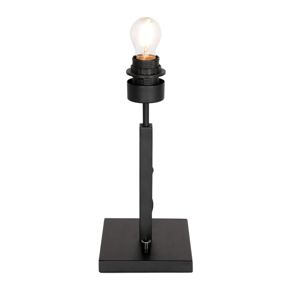 Lampe de table sur pied 8164ZW Noir + Abat-jour en velours doré | Designix - - https://designix.fr