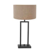 Black Table Lamp Grey Linen