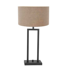 Black Table Lamp Grey Linen