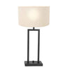 Black Metal White Linen Table Lamp
