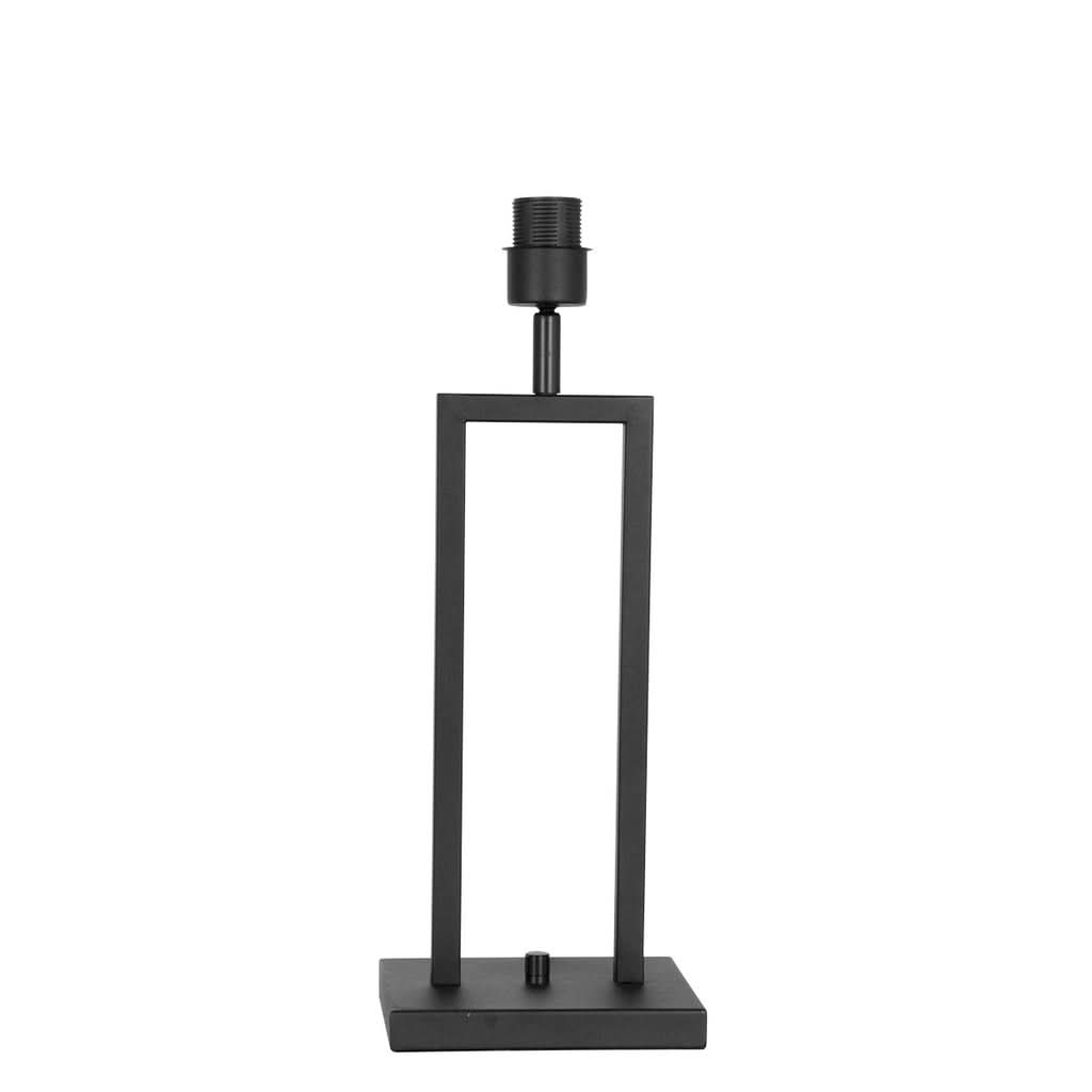 Lampe de table Poteau 8211ZW Noir + Abat-jour en Lin Blanc | Designix - - https://designix.fr