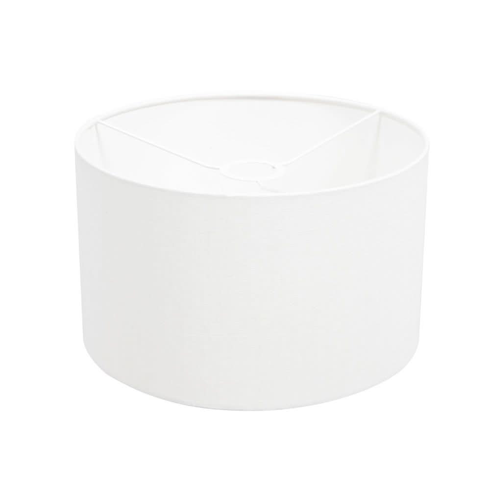 Lampe de table Poteau 8211ZW Noir + Abat-jour en Lin Blanc | Designix - - https://designix.fr
