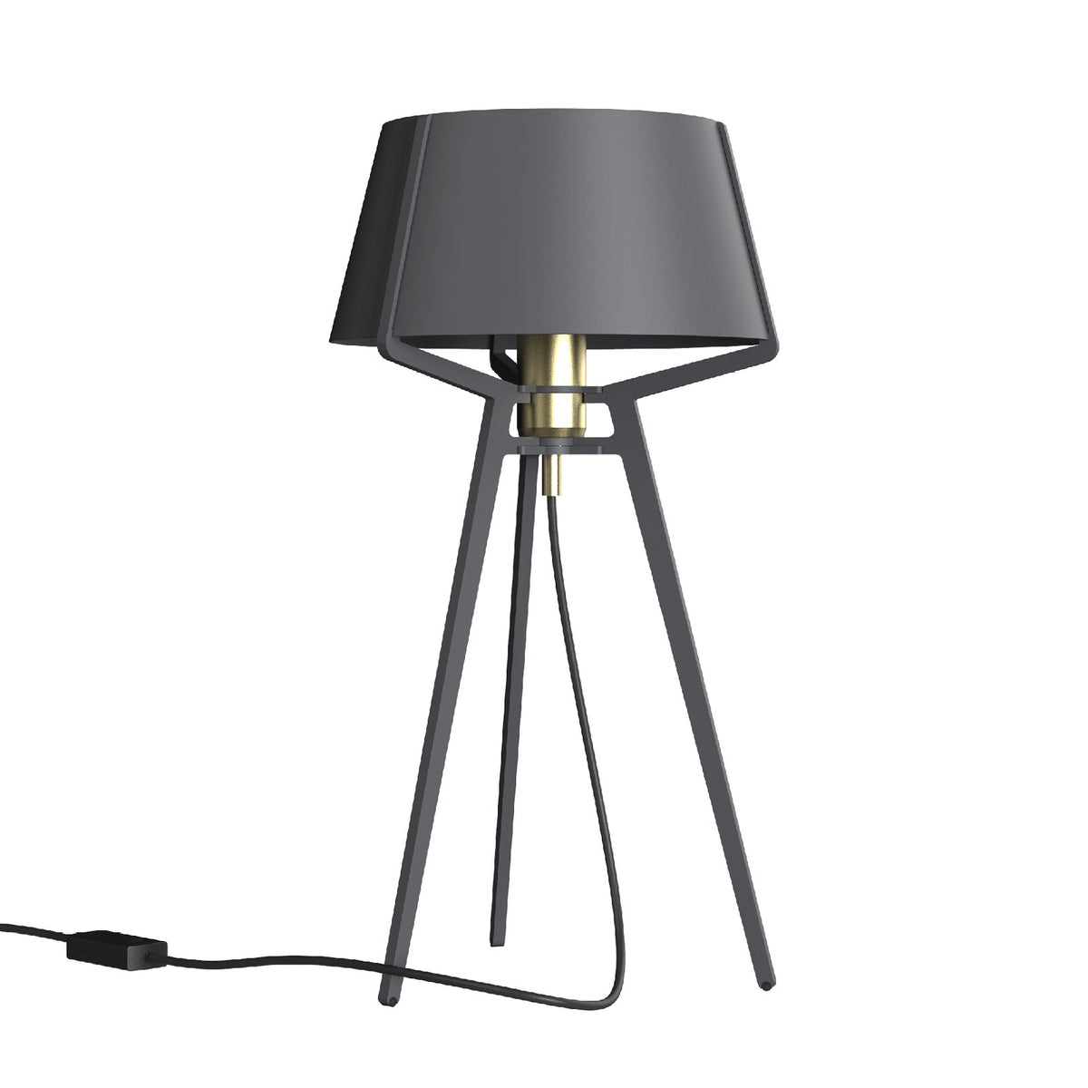Lampe à poser Bella Gris nuit Laiton