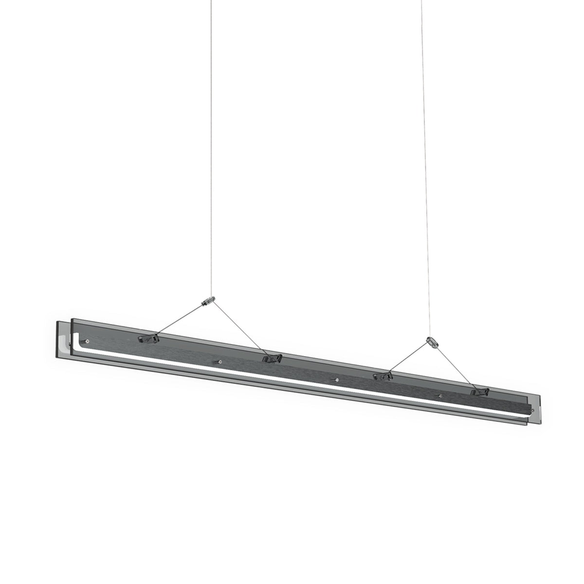 Suspension LED linéaire Bridge Gris fumée 110 cm