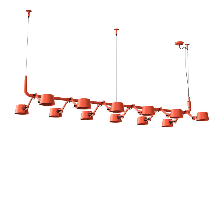 Suspension multiple Bolt 12 lumières Orange vif