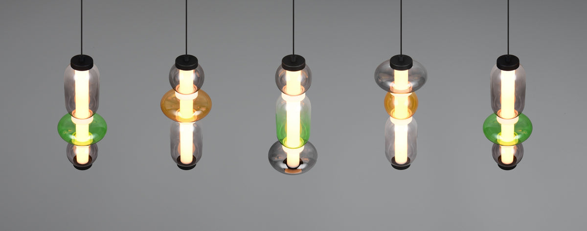 Suspension Minerva multicolore, verre, L 92 cm