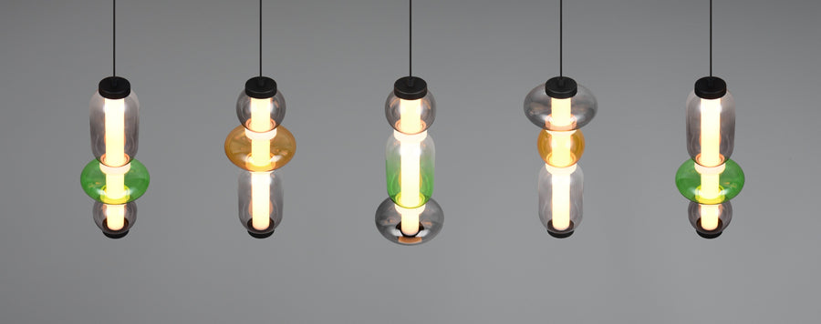 Suspension Minerva multicolore, verre, L 92 cm
