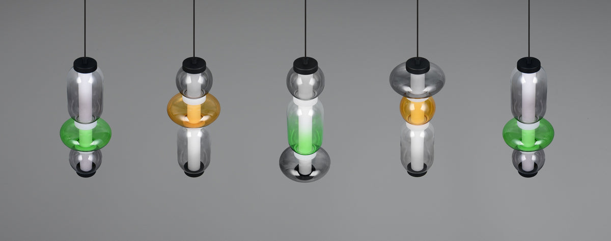 Suspension Minerva multicolore, verre, L 92 cm