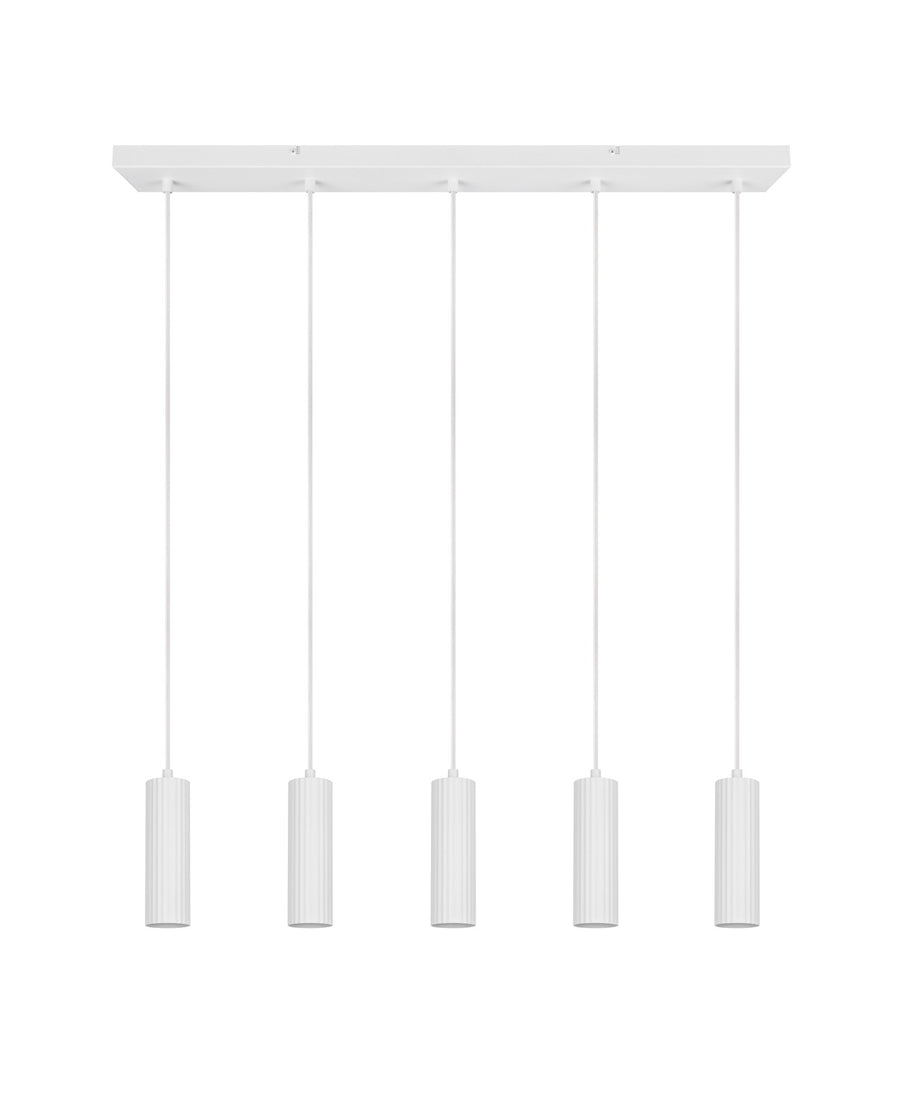 Suspension Soka 5 lumières blanche mat