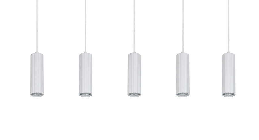 Suspension Soka 5 lumières blanche mat