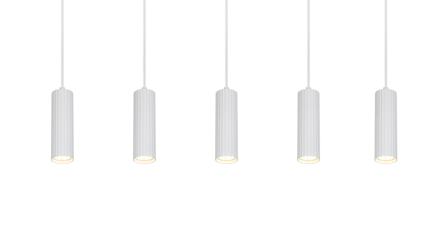 Suspension Soka 5 lumières blanche mat
