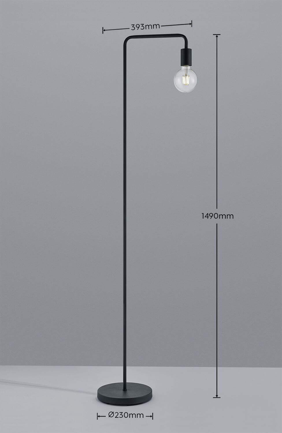 Lampadaire Diallo noir mat