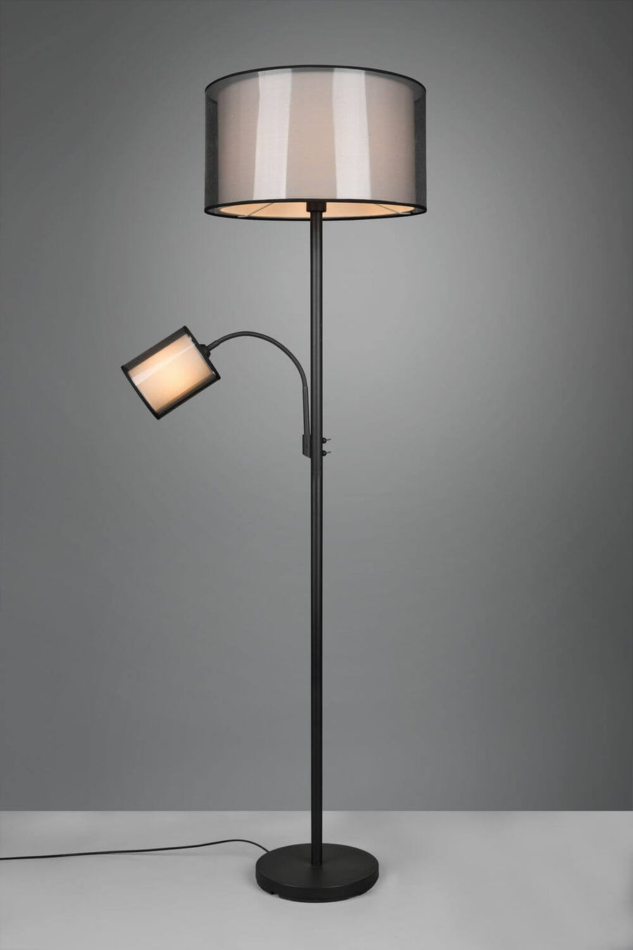 Lampadaire Burton 2 lumières noir mat