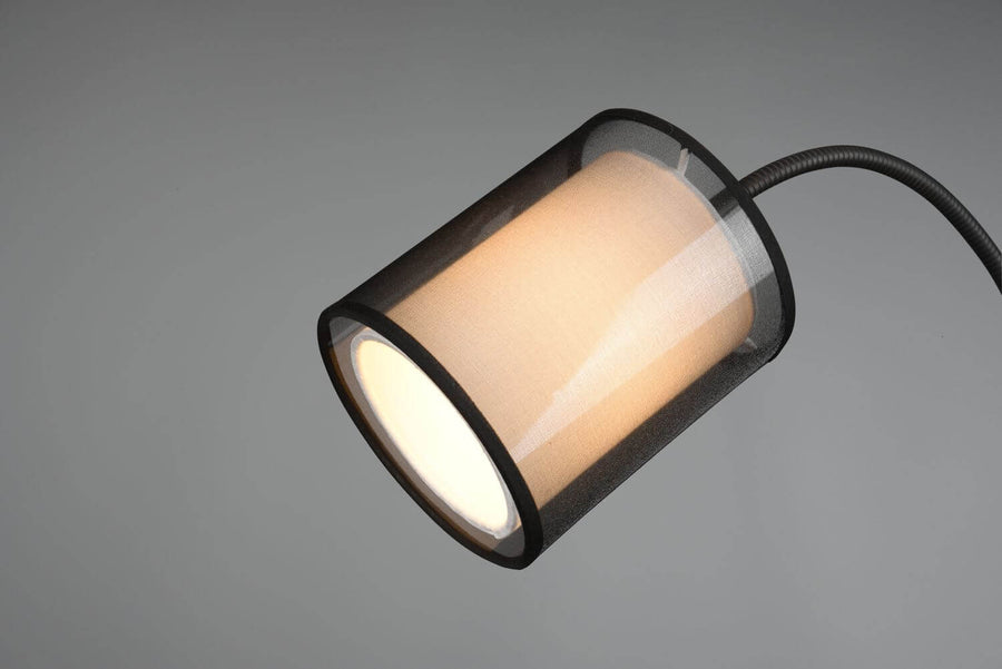 Lampadaire Burton 2 lumières noir mat